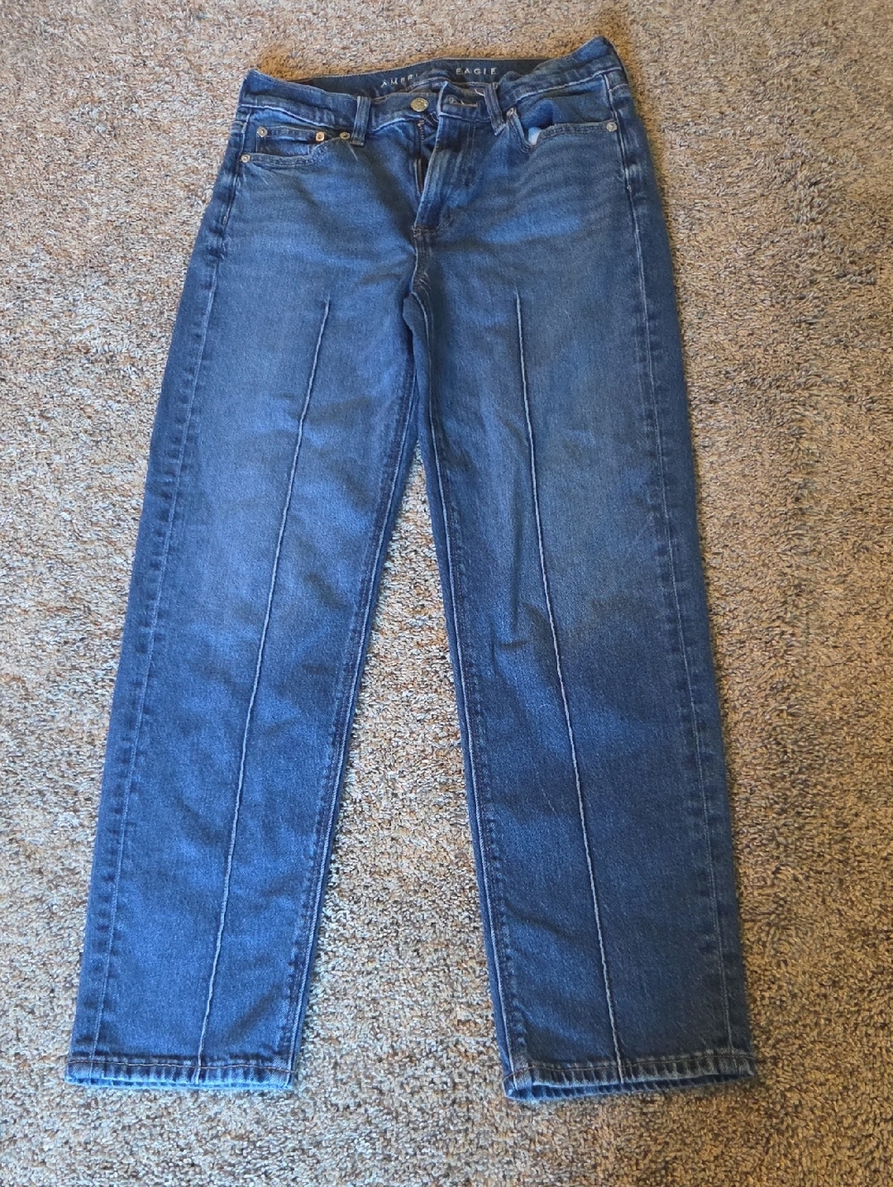 American Eagle Straight-Leg Denim Jeans in Medium Blue